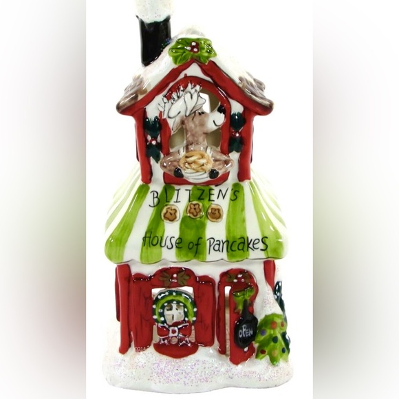 NEW Blue Sky Clay Works BLITZEN'S HOUSE OF PANCAKES 8" Candle House Christmas 🎄 - Picture 1 of 6